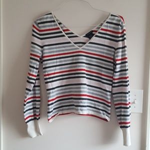 Calvin Klein Striped V-neck Sweater